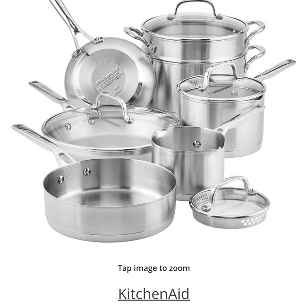KitchenAid
3-Ply Stainless Steel 11-Piece Cookware set